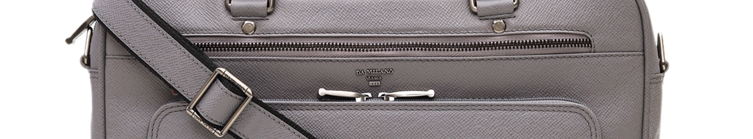Buy Da Milano Unisex Grey Textured Laptop Bag - Laptop Bag for Unisex ...