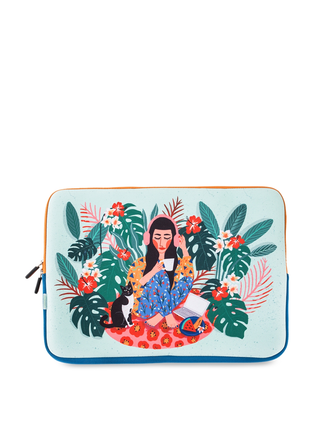 Buy Chumbak Unisex Red & Blue Printed Laptop Sleeve Laptop Bag for