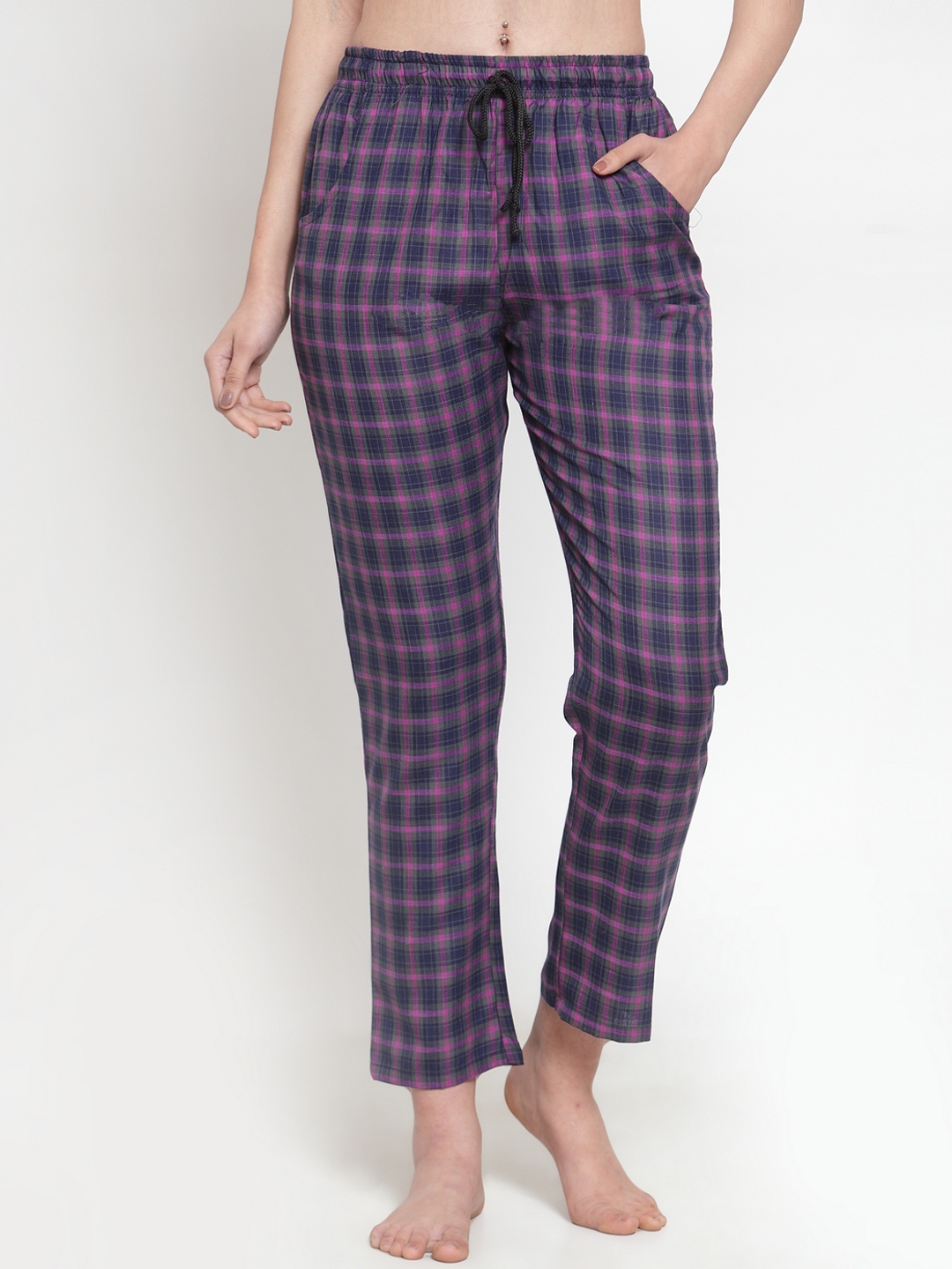 ladies checked lounge pants