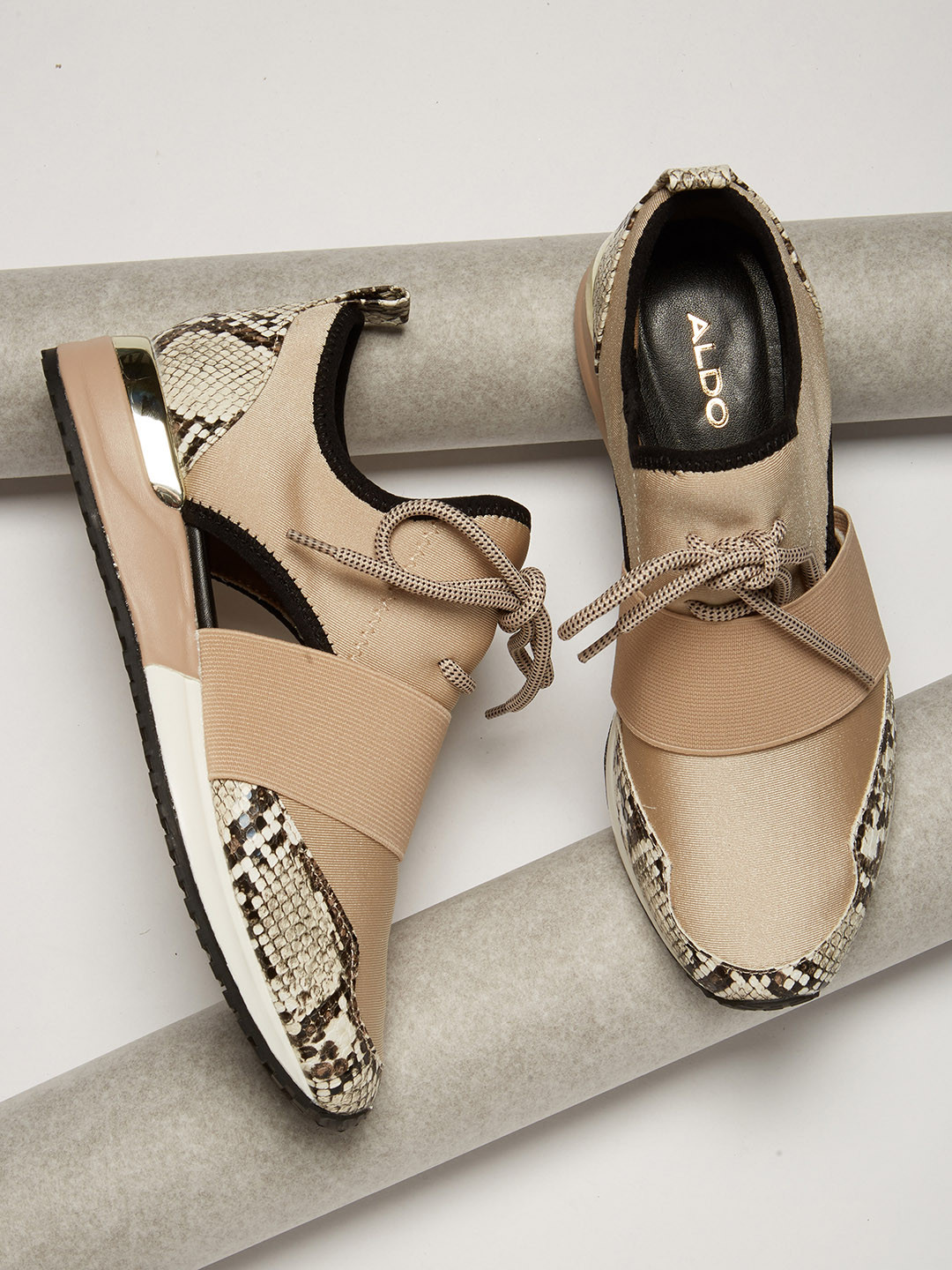 Buy ALDO Women Beige Printed Sneakers Casual Shoes for