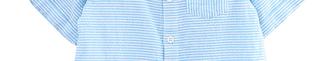 Buy Beebay Boys Blue & White Regular Fit Striped Casual Shirt - Shirts ...