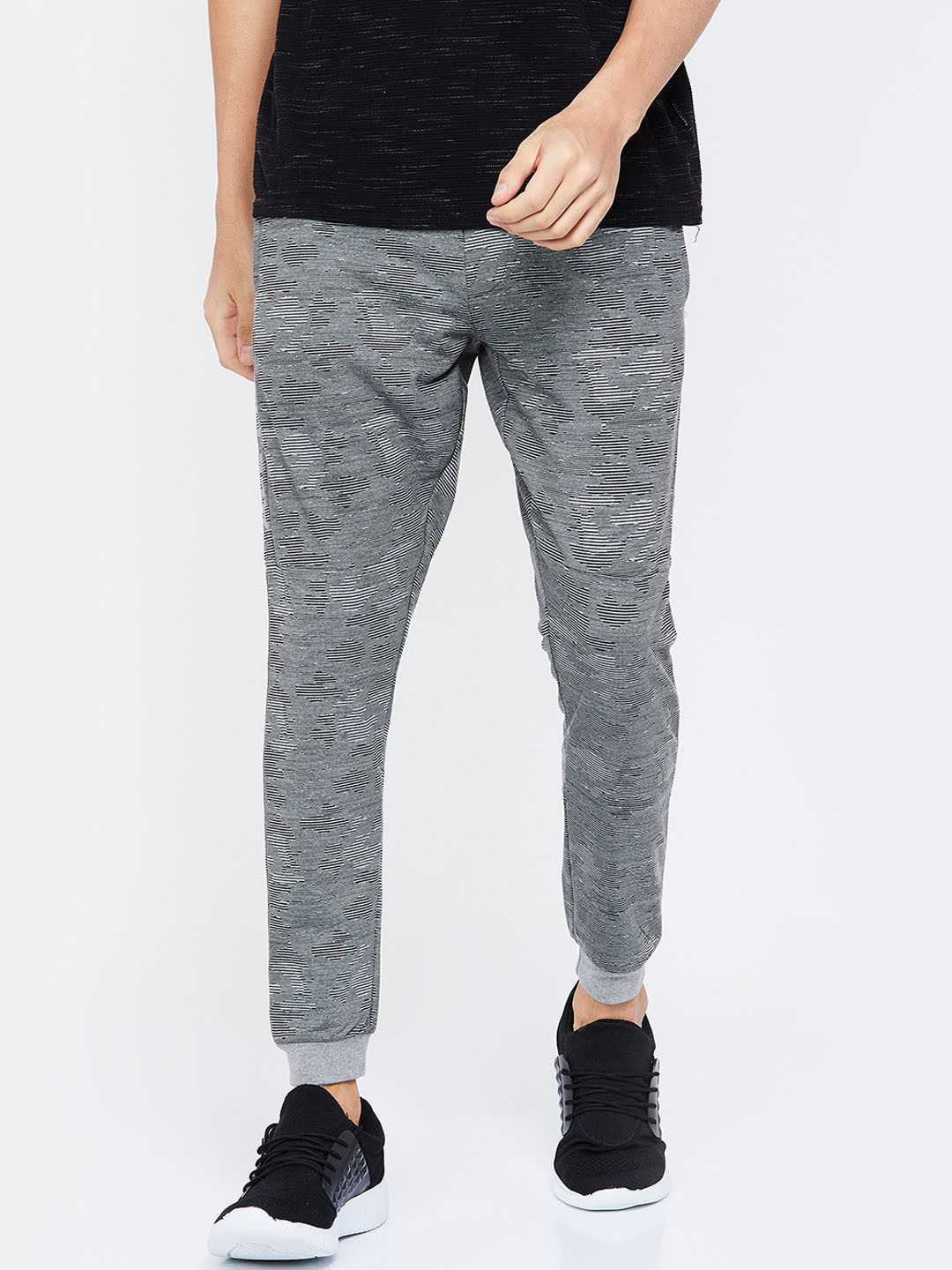 Buy Kappa Men Grey Self Design Slim Fit Joggers Track Pants for Men