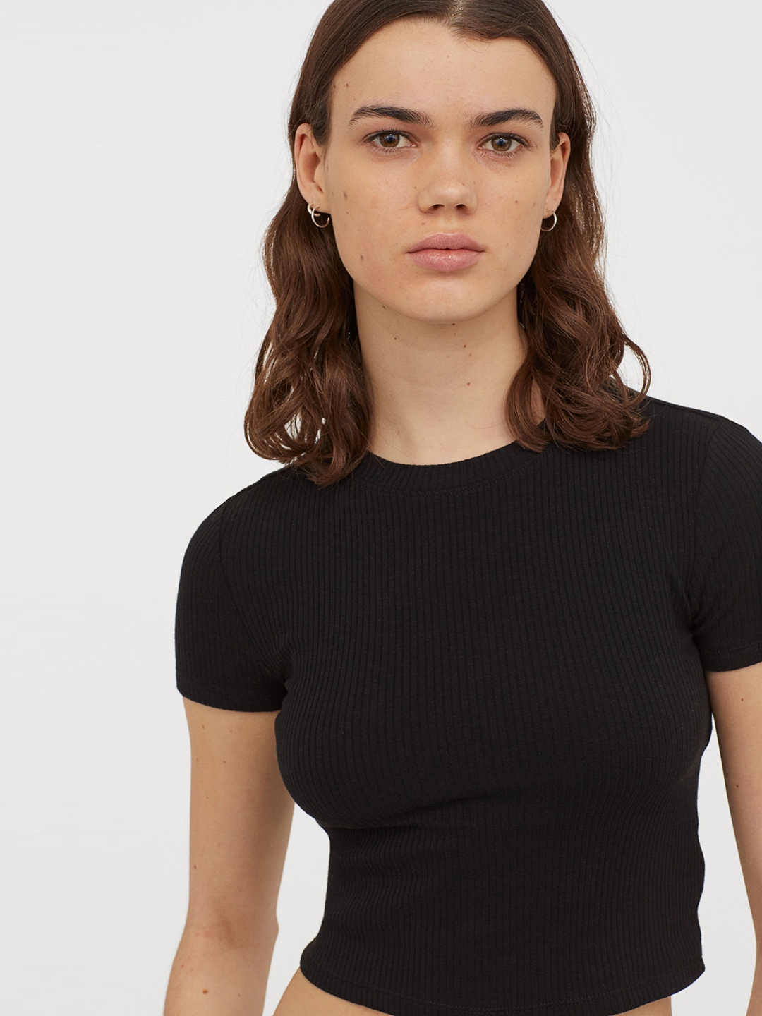 Buy H&M Women Black Solid Ribbed Top - Tops for Women 11719116 | Myntra