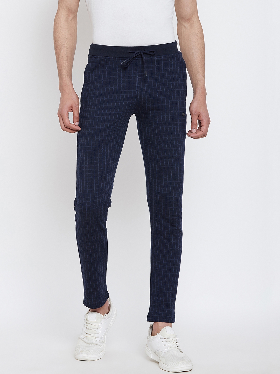 checked track pants