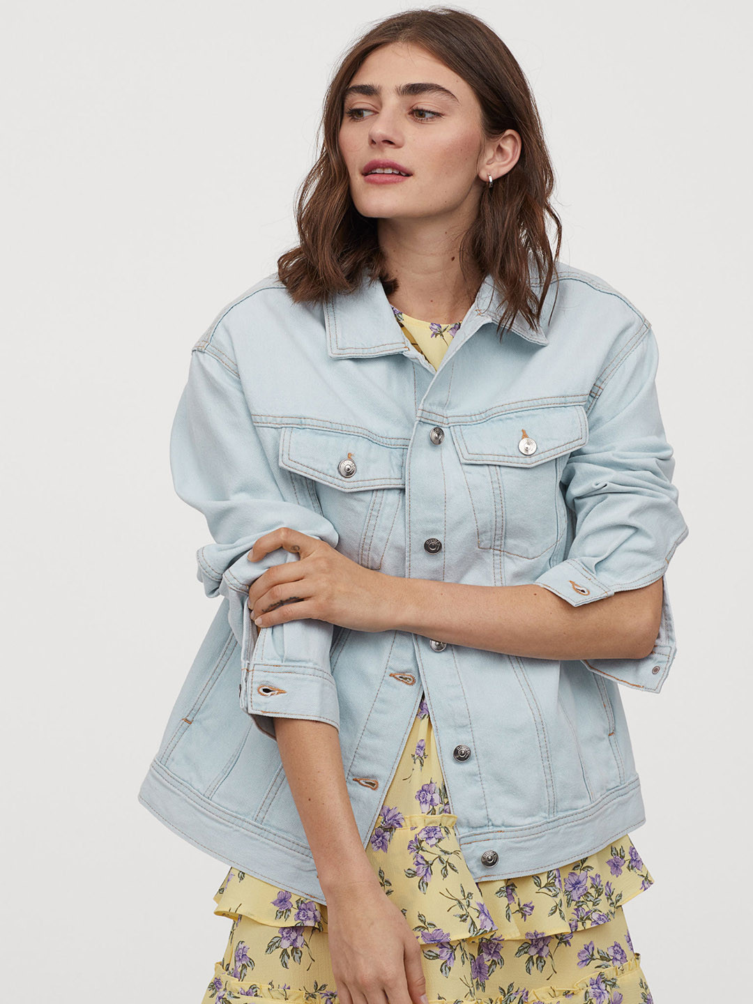 Buy H&M Women Blue Denim Jacket Jackets for Women 11719212 Myntra