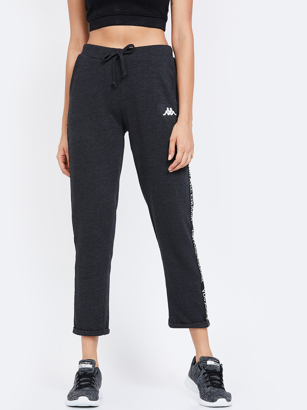 Buy Kappa Women Grey Solid Track Pants Track Pants for Women 11718126