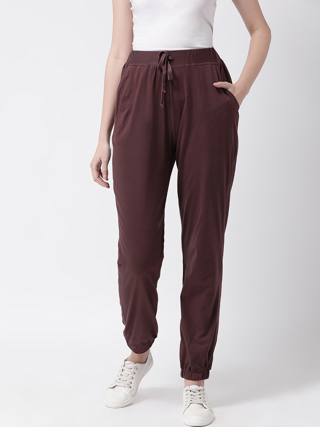 brown track pants womens