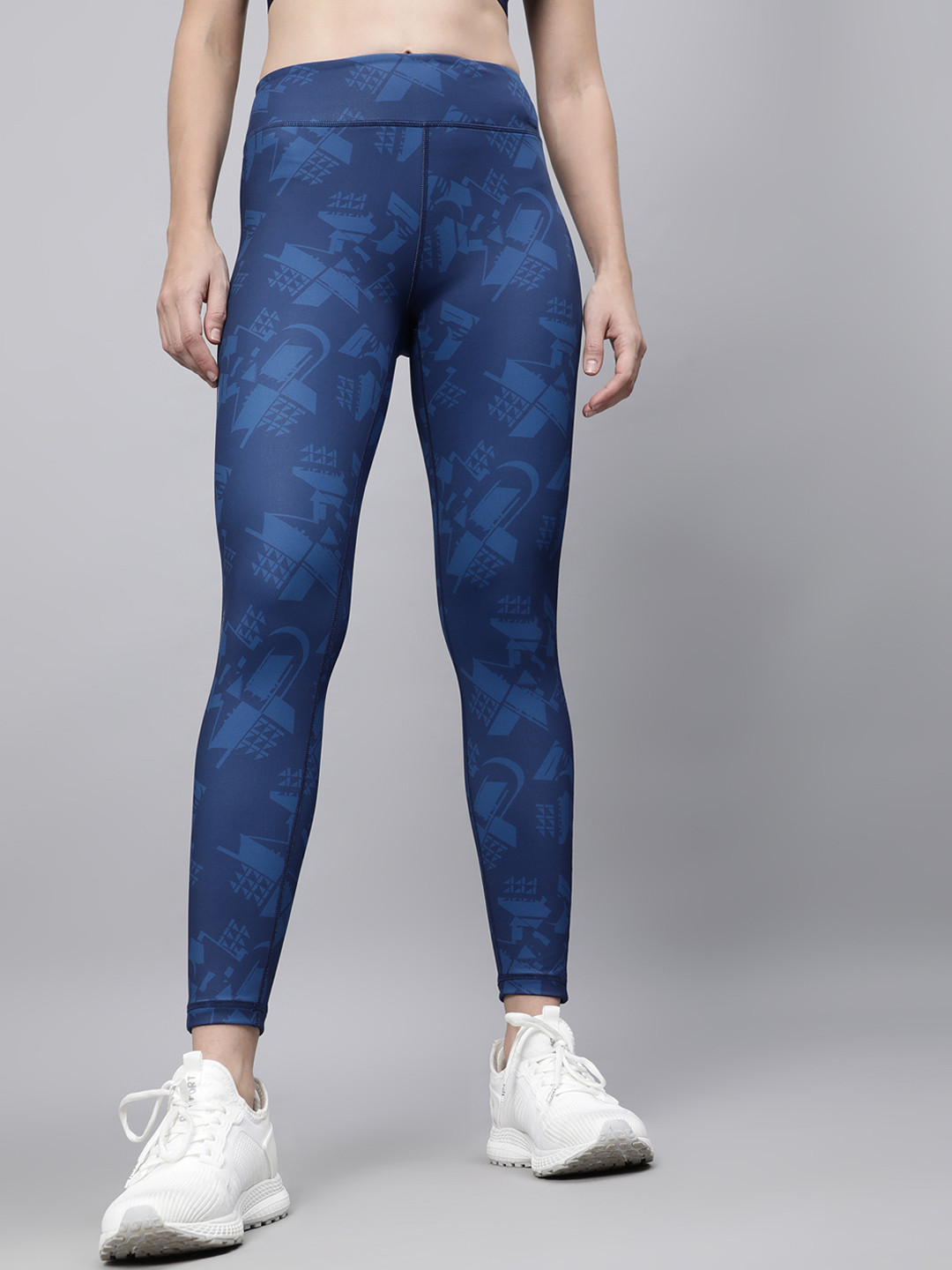 Buy Cultsport Women Navy Blue & Blue Printed Ankle Length Leggings