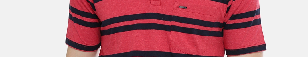 Buy Proline Men Red & Navy Blue Striped Polo Collar T Shirt - Tshirts ...