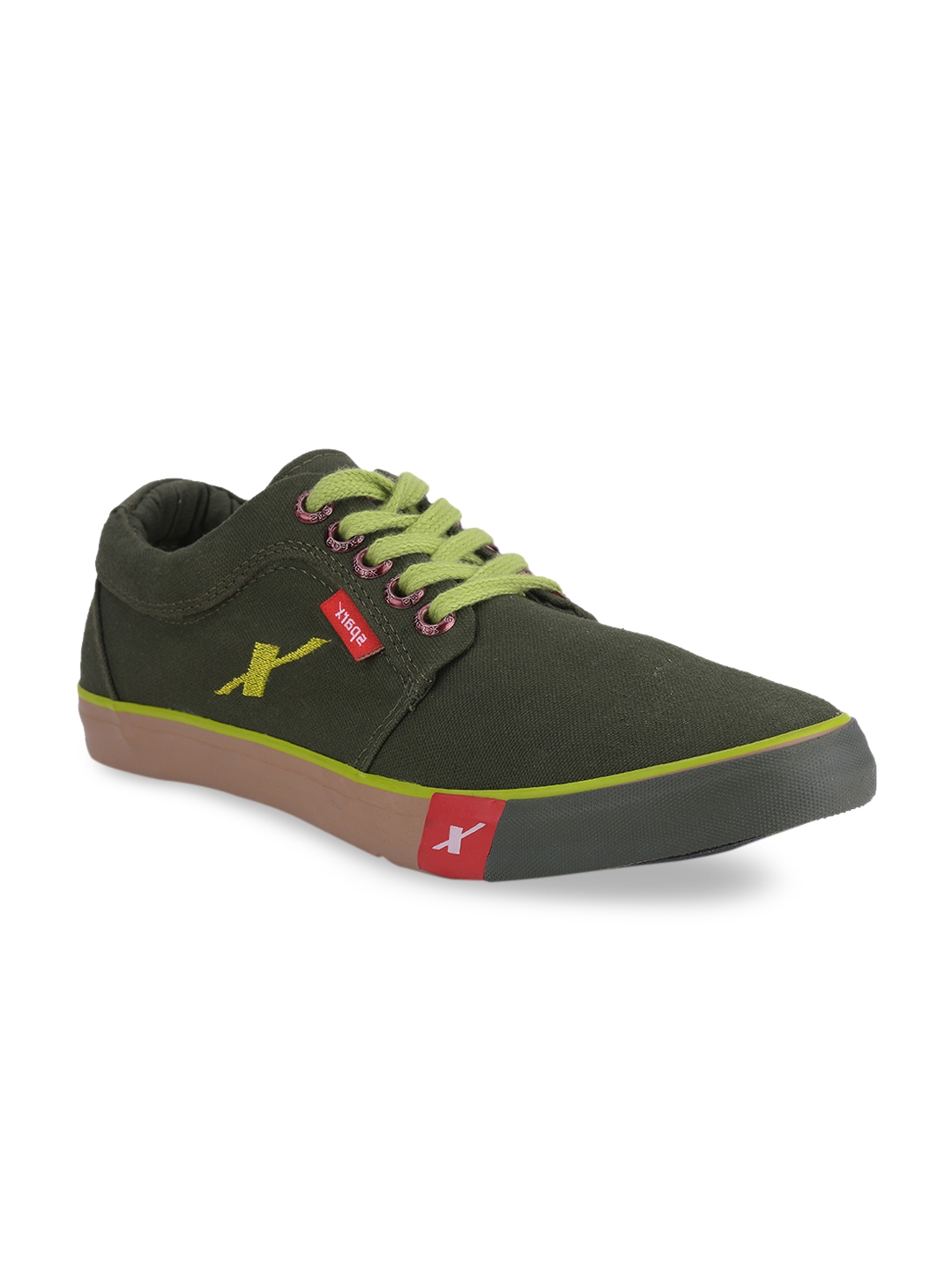 sparx olive green canvas shoes