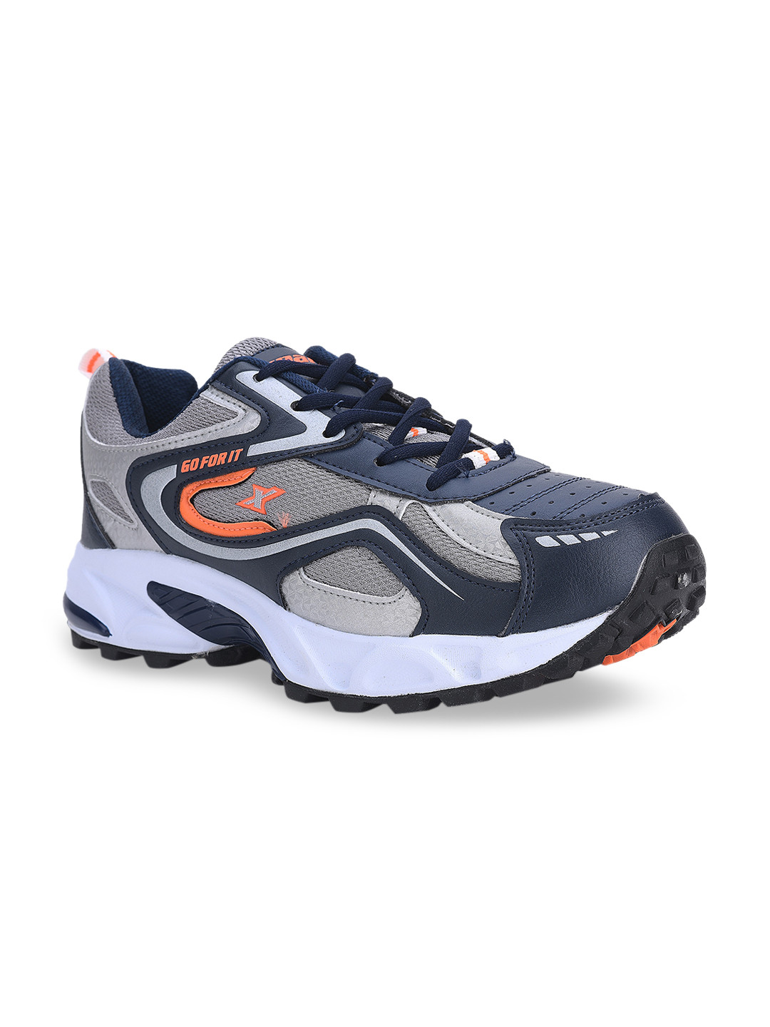 sparx men's navy blue and white running shoes
