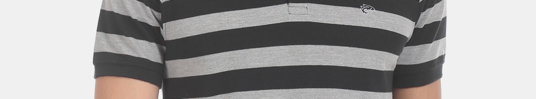 Buy Ruggers Men Black & Grey Striped Polo Collar T Shirt - Tshirts for ...