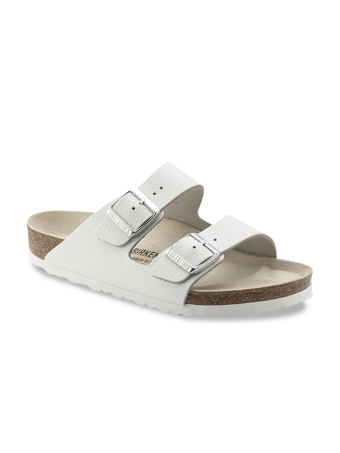 birkenstock arizona flat sandals in white