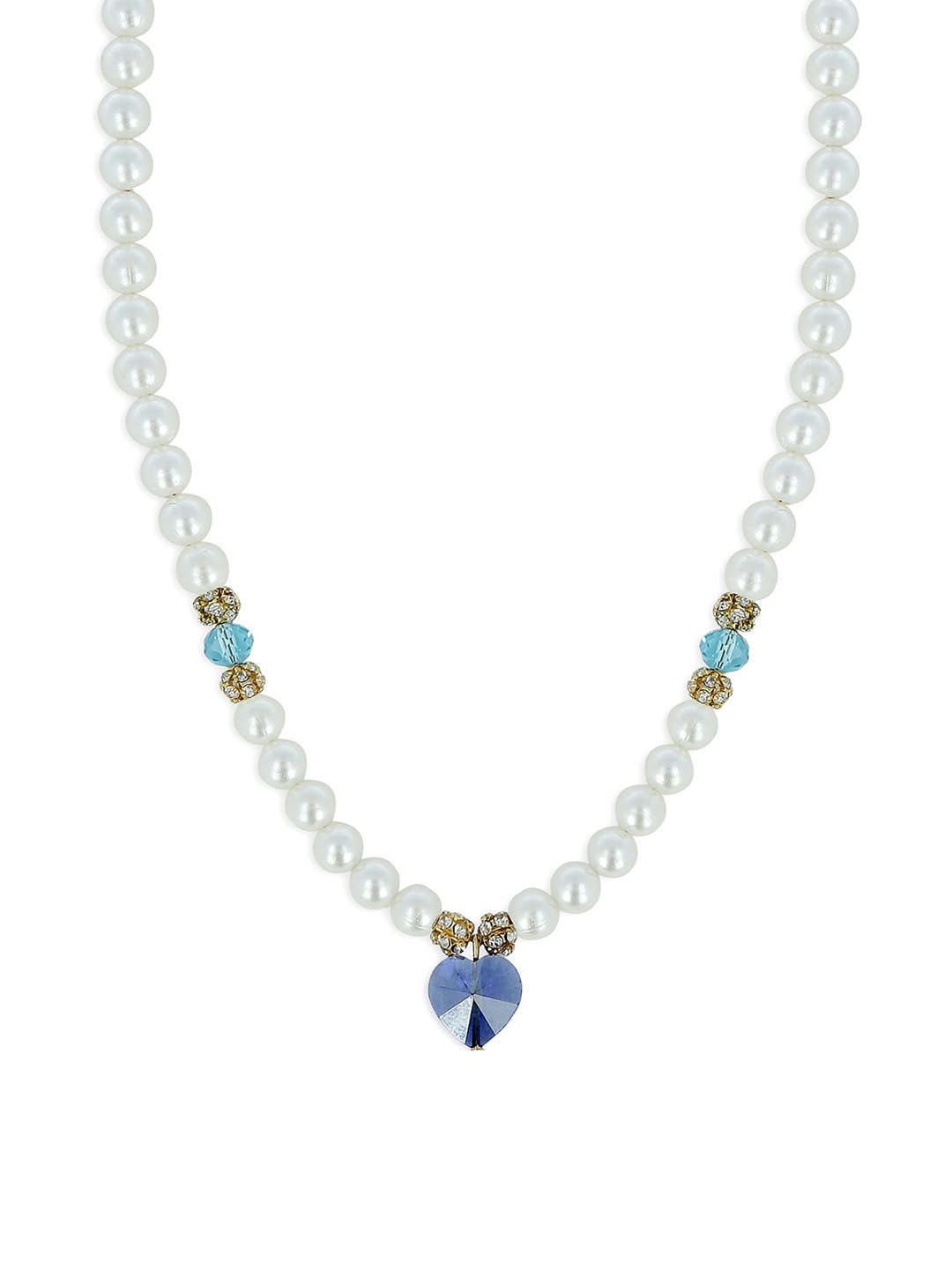 Buy AKSHARA Girls Blue & White Synthetic Handcrafted Necklace