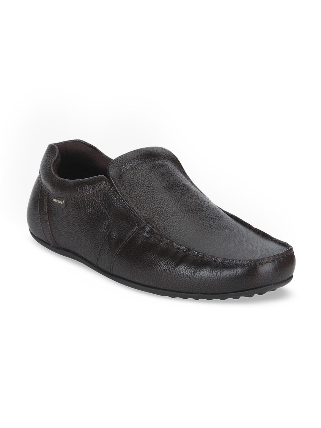 red tape men brown leather loafers