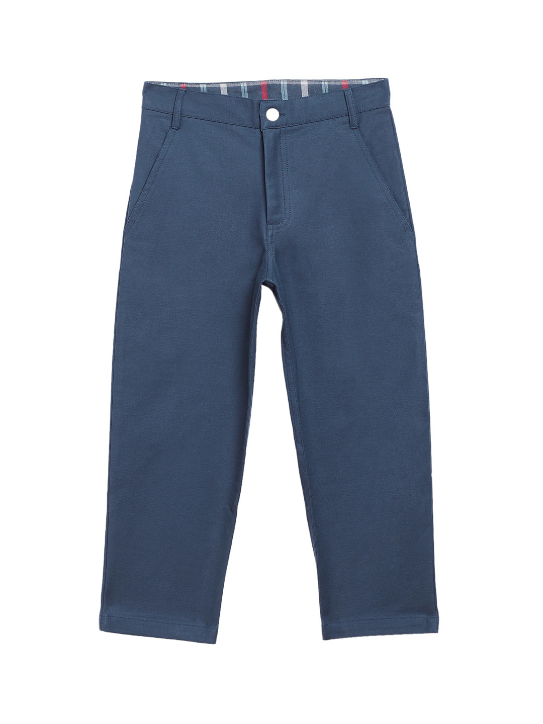 Buy KIDKLO Boys Navy Blue Slim Fit Solid Regular Trousers Trousers