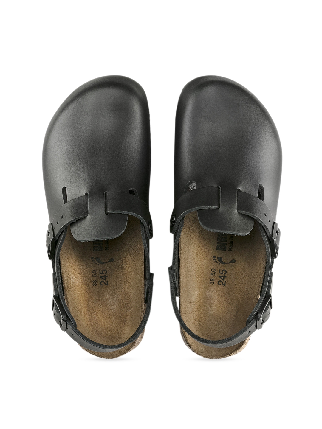 Buy Birkenstock Unisex Black Tokio Natural Leather Clogs - Sandals for ...