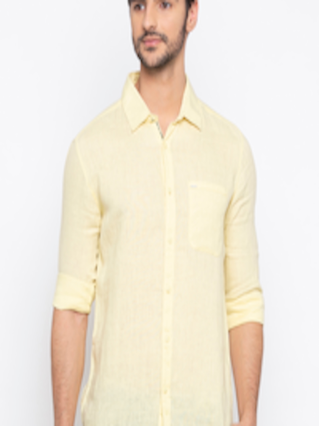 Buy SPYKAR Men Yellow Slim Fit Solid Casual Shirt - Shirts for Men ...