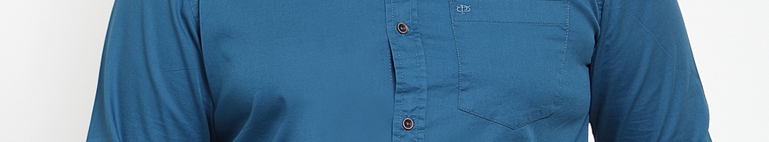 Buy PlusS Men Teal Blue Regular Fit Solid Casual Shirt - Shirts for Men ...