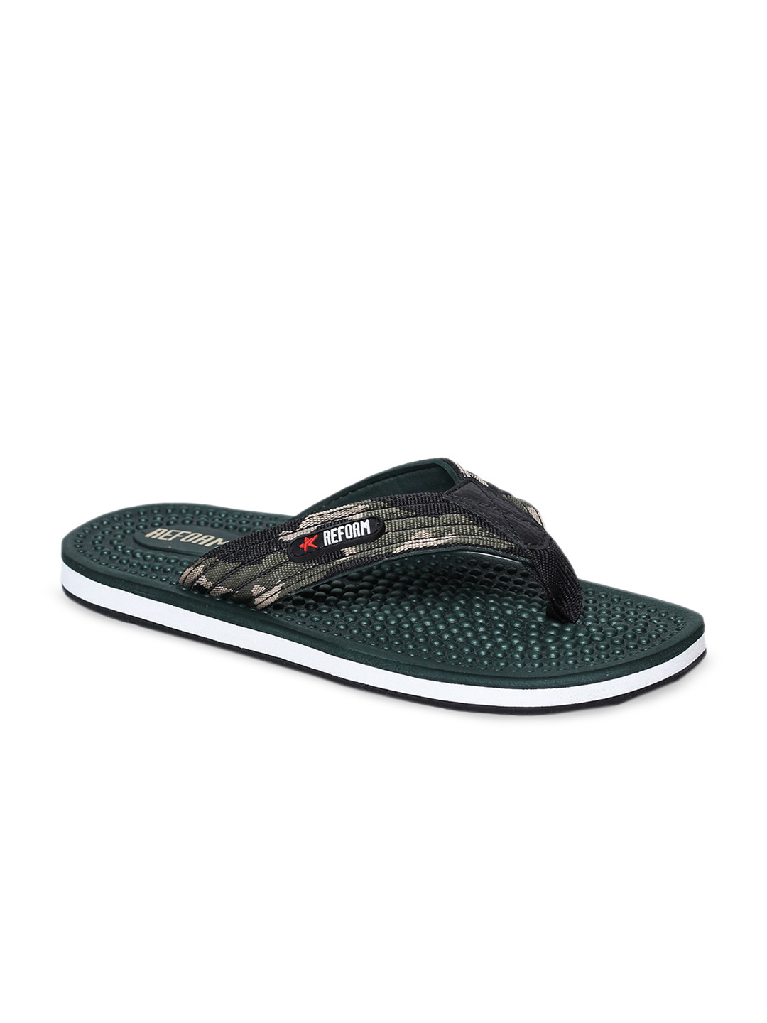 mens green flip flops