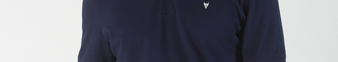 Buy BLACK BUCK Men Navy Blue Solid Polo Collar T Shirt - Tshirts for ...