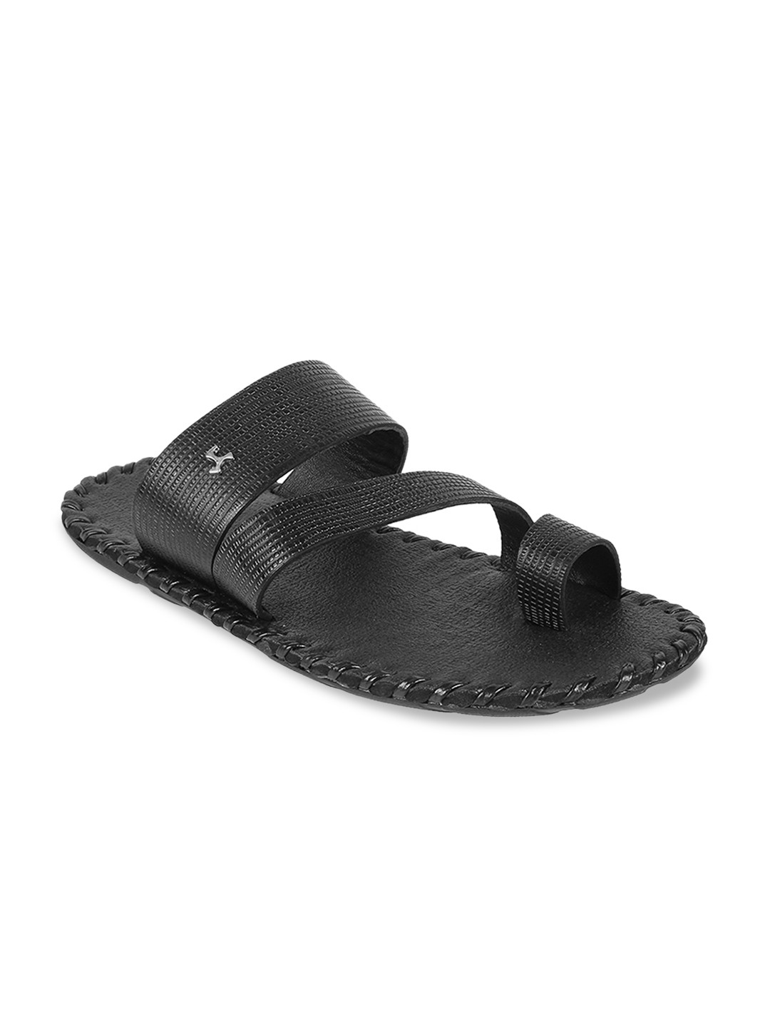 Buy Mochi Men Black Leather Comfort Sandals - Sandals for Men 11929582 | Myntra