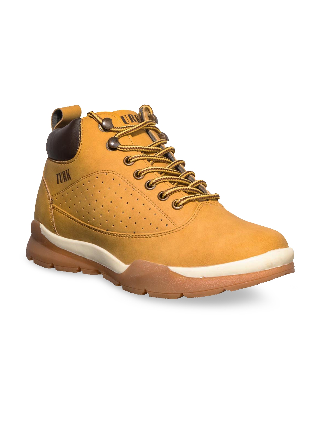 mustard flat boots