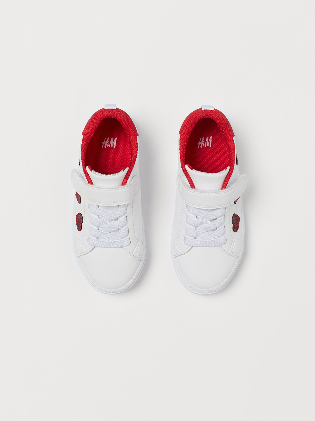 Buy H&M Girls White & Red Colourblocked Trainers Casual Shoes for