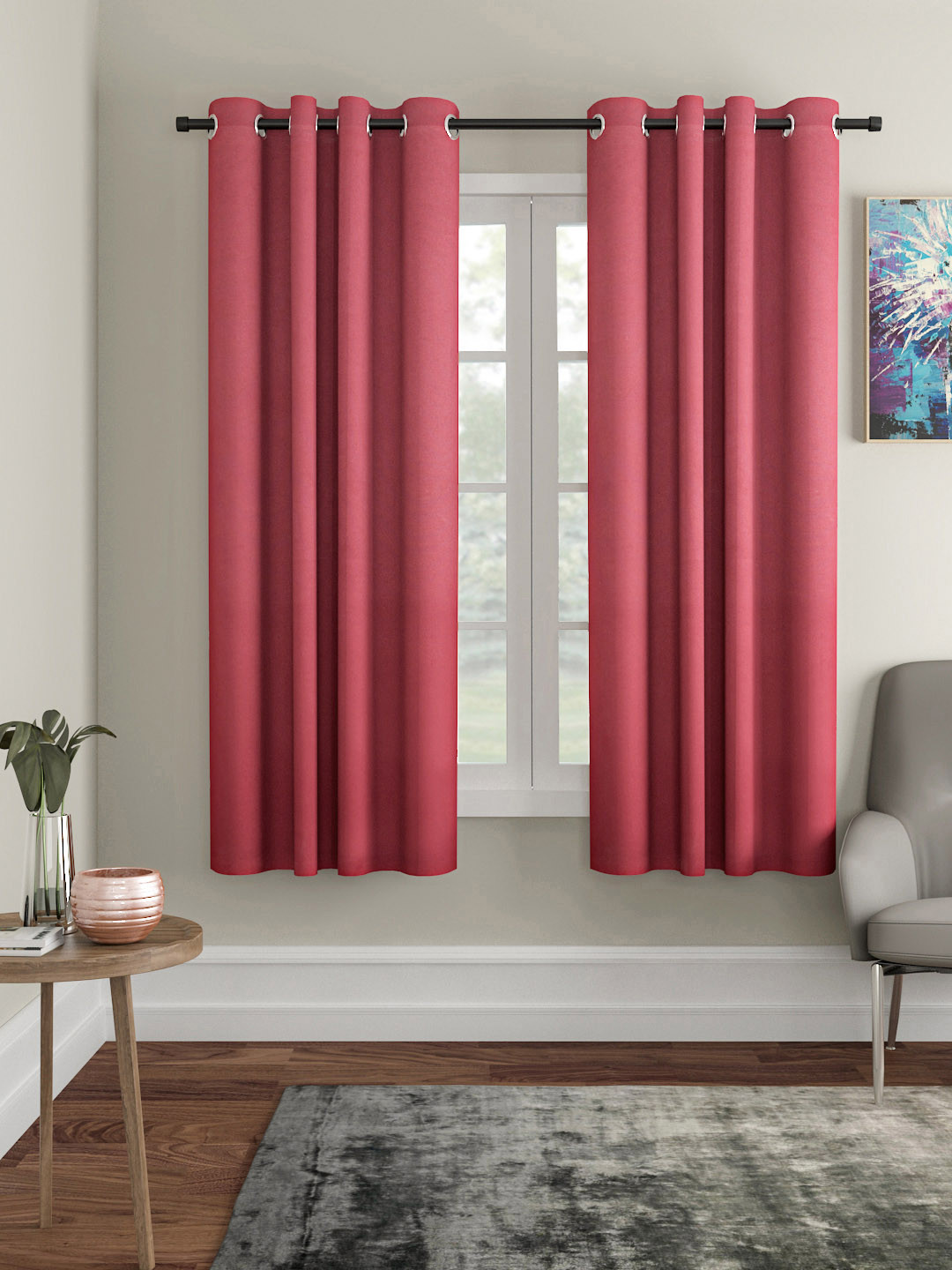 Buy Soumya Pink Single Room Darkening Window Curtain Curtains And