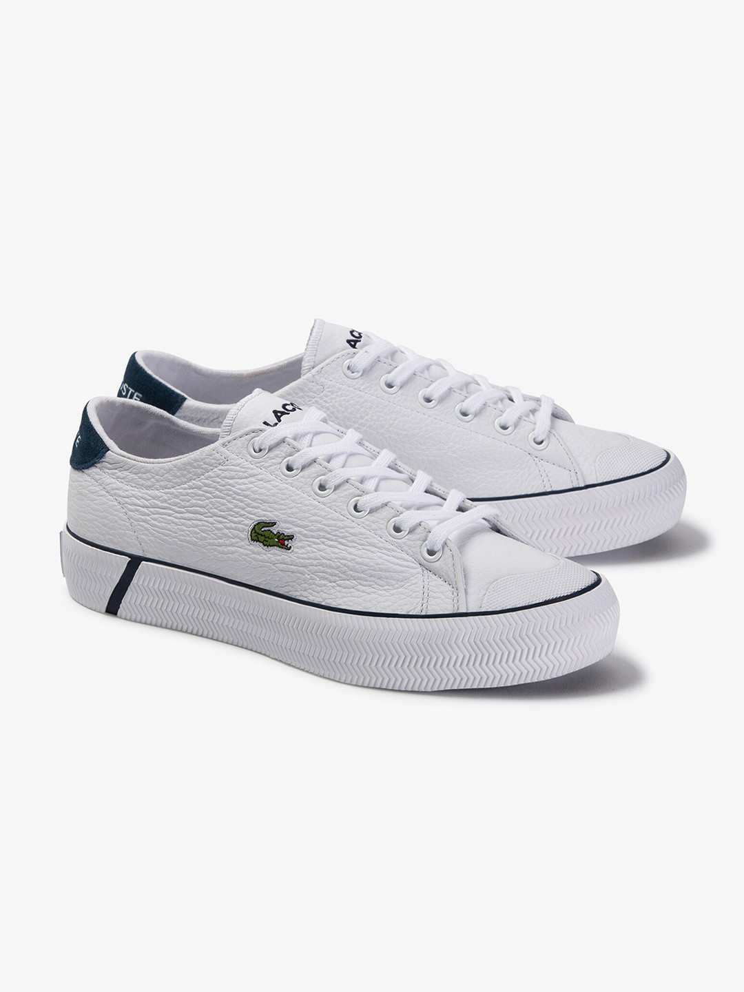 Buy Lacoste Men White Textured Leather Sneakers Casual Shoes for Men