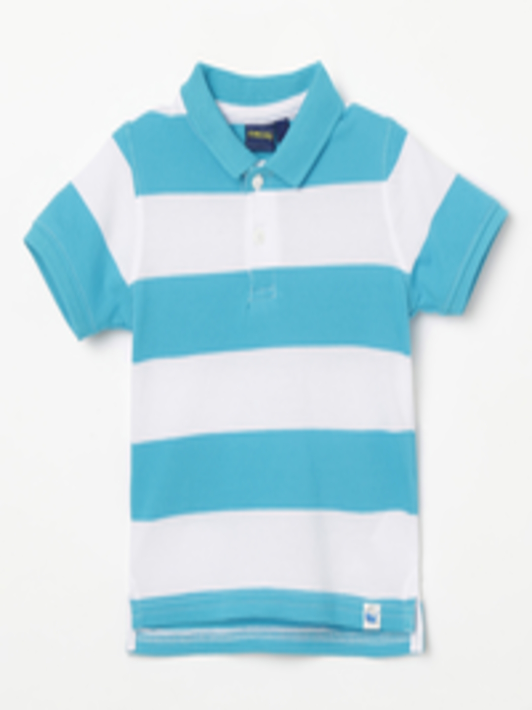Buy Juniors By Lifestyle Boys Blue & White Striped Polo Collar T Shirt ...