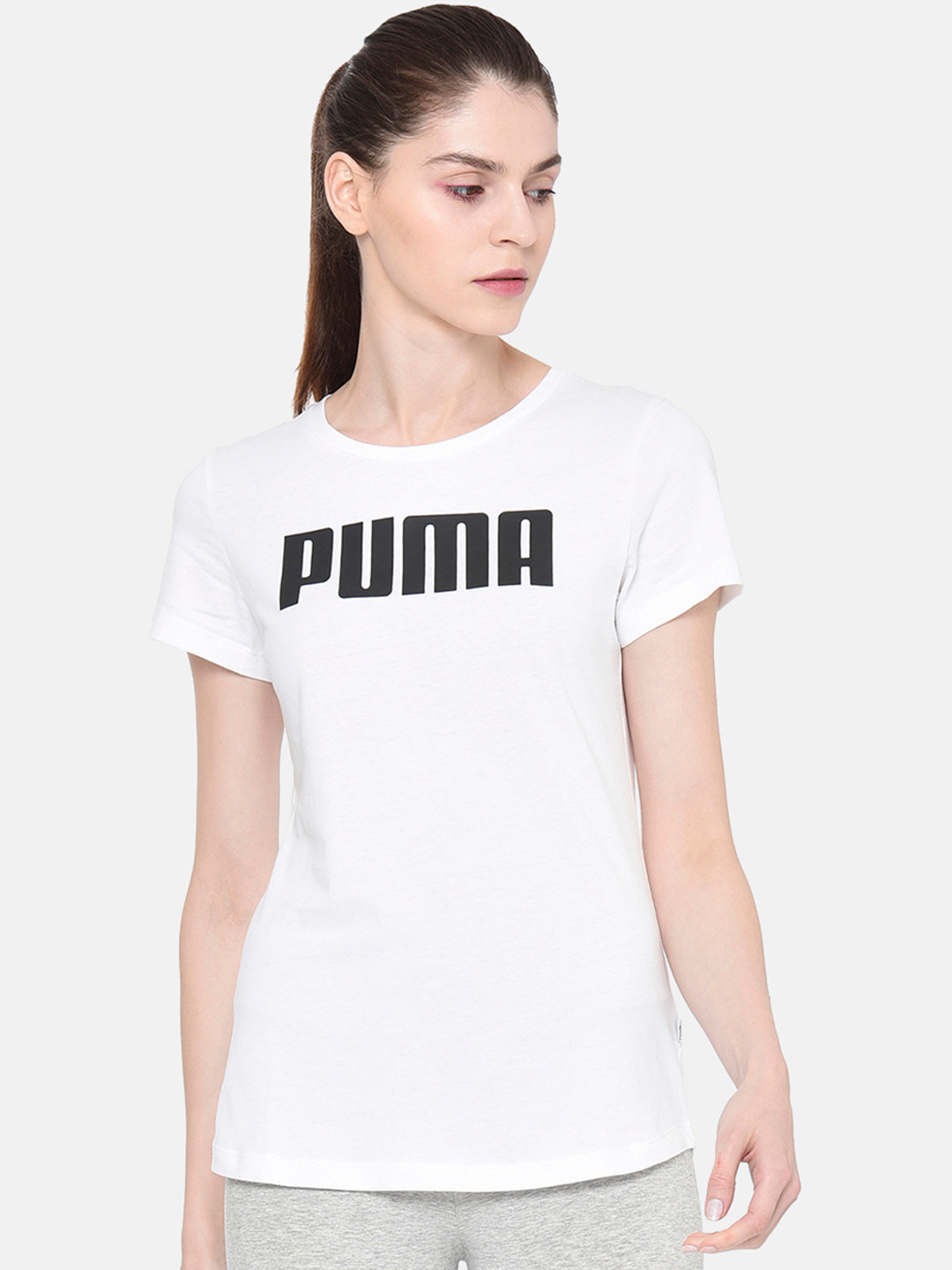 Buy Puma Women White Printed Round Neck T Shirt Tshirts for Women