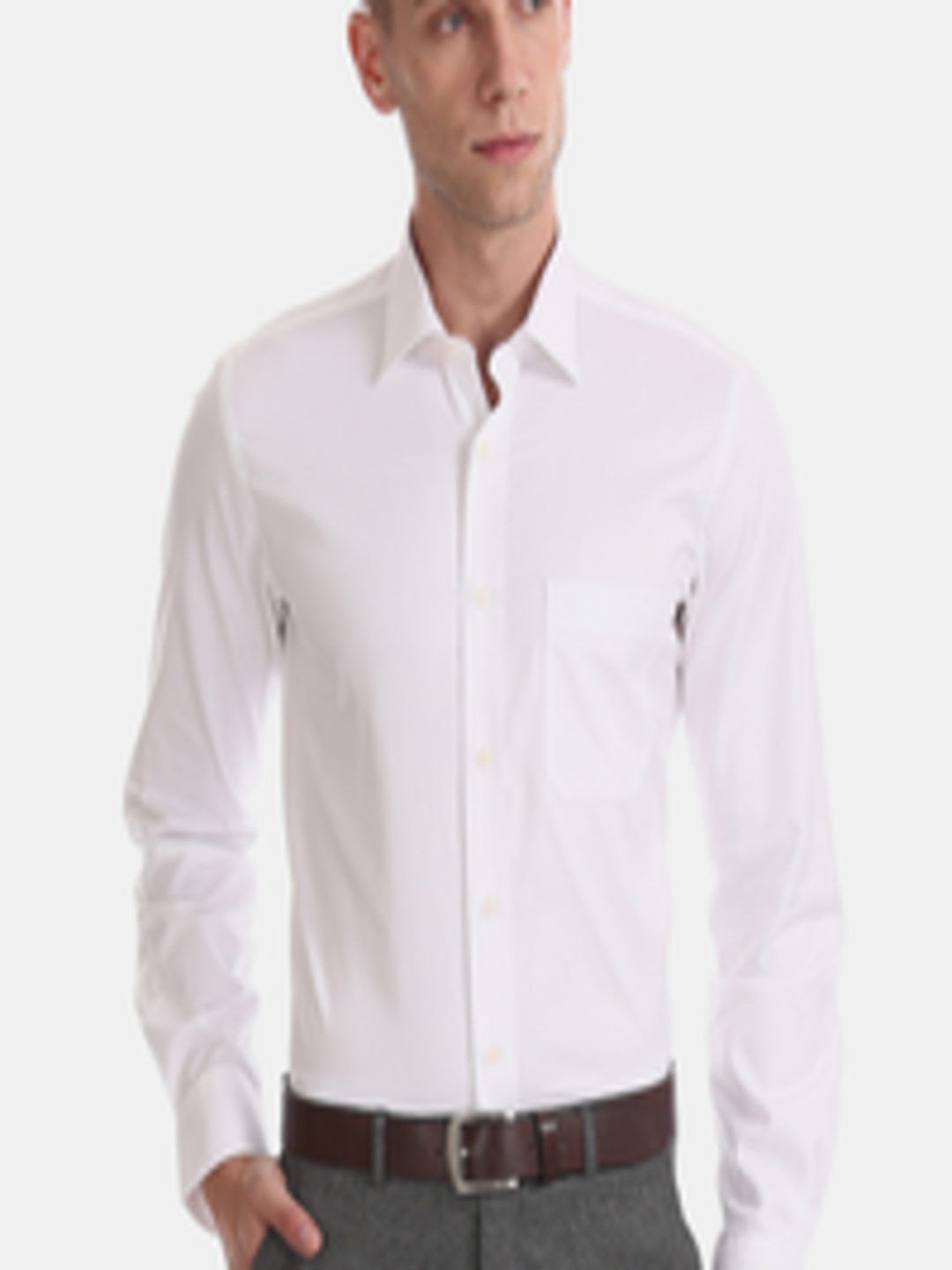 Buy Arrow Men White Regular Fit Self Design Formal Shirt - Shirts for ...