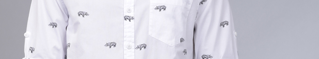 Buy Ecko Unltd Men White Slim Fit Printed Casual Shirt - Shirts for Men ...