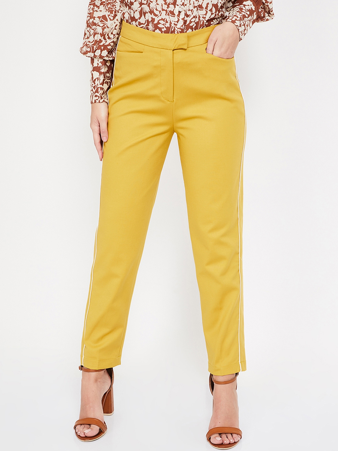 striped cigarette pants