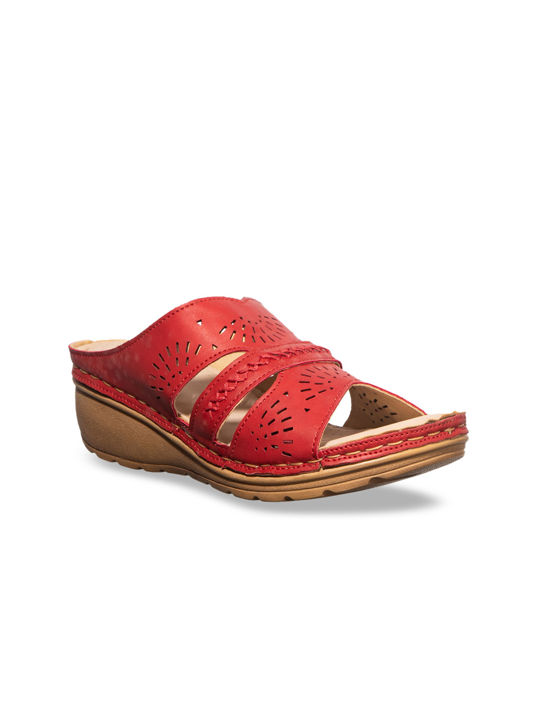 Buy Khadims Women Red Solid Wedges - Heels for Women 11982968 | Myntra