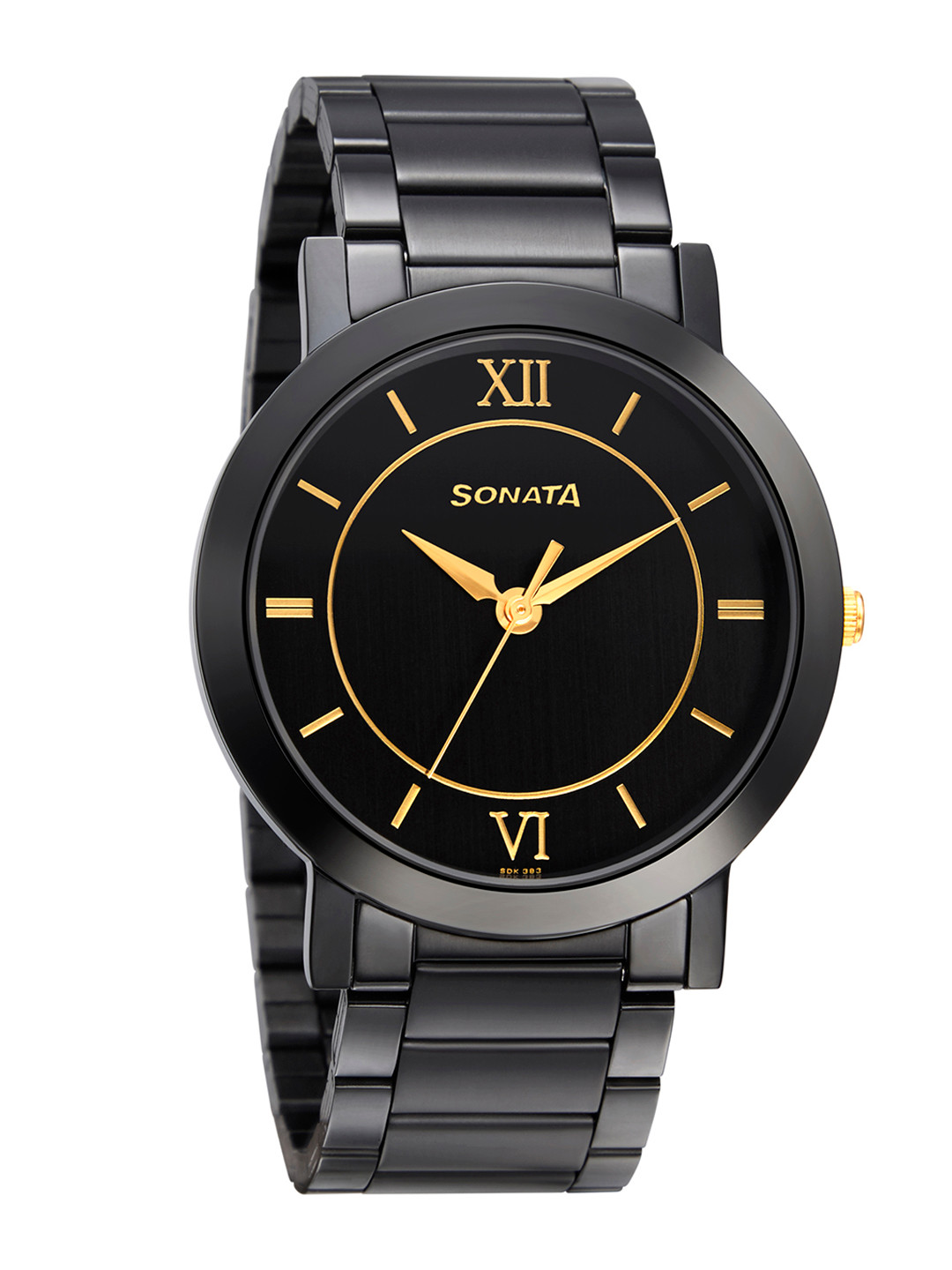 Buy Sonata Men Black Beyond Gold 2020 Analogue Watch 77108KM01