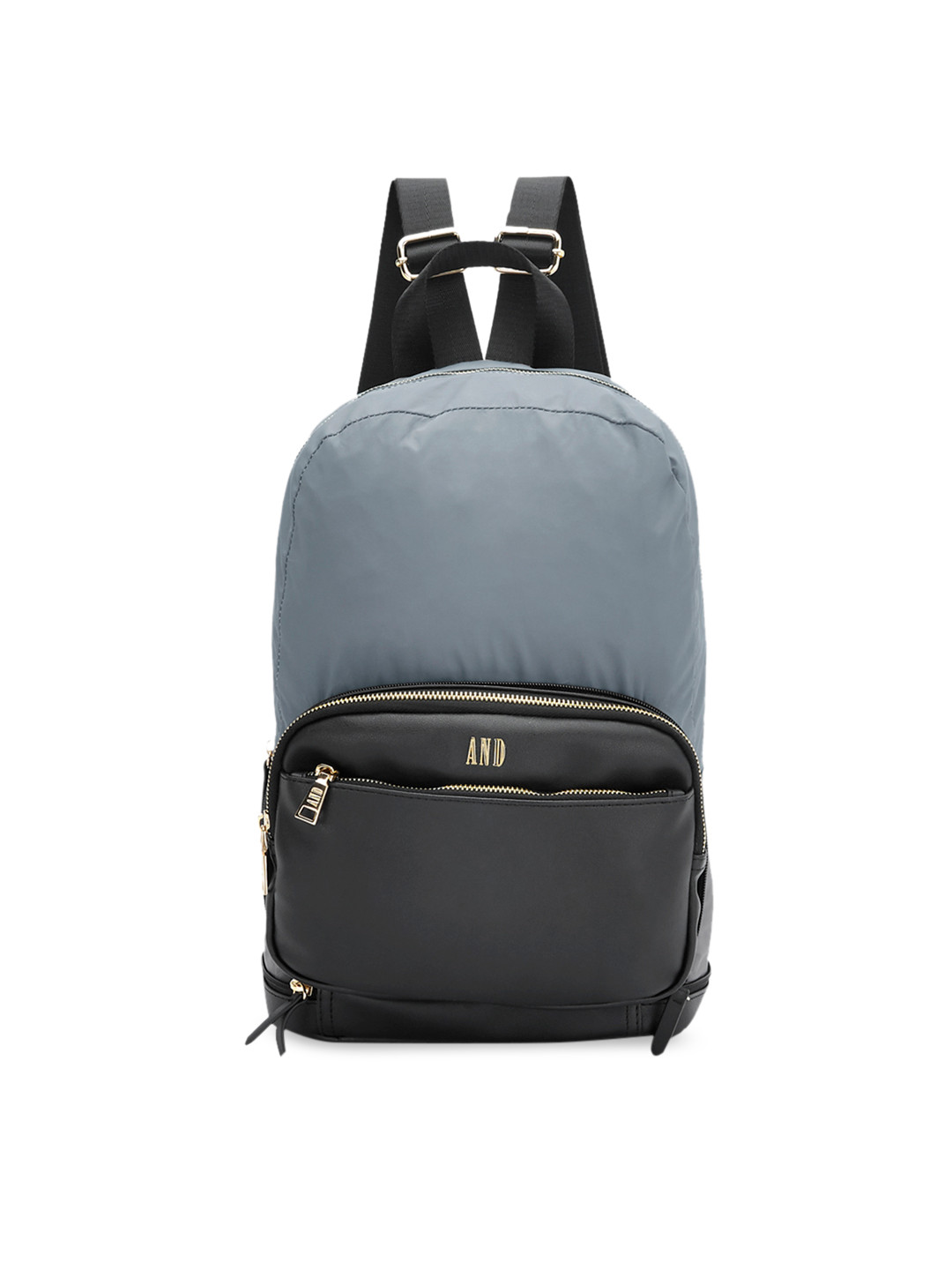 Buy AND Women Black & Grey Colourblocked Backpack Backpacks for Women