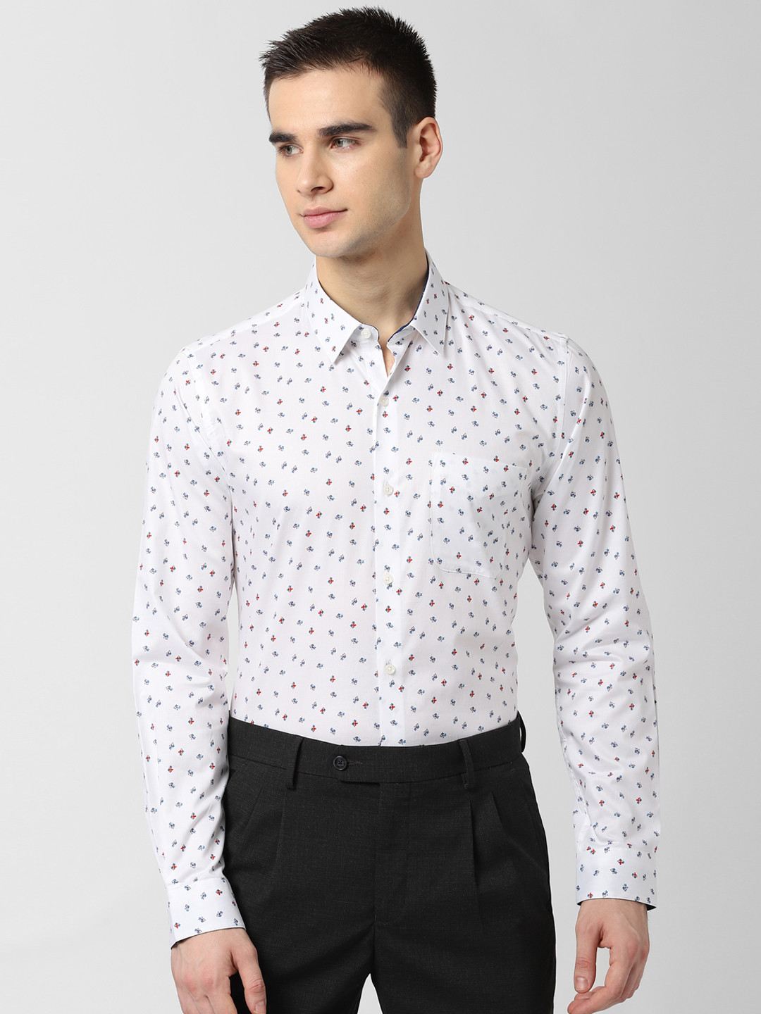 Buy Peter England Men White Slim Fit Printed Casual Shirt Shirts for