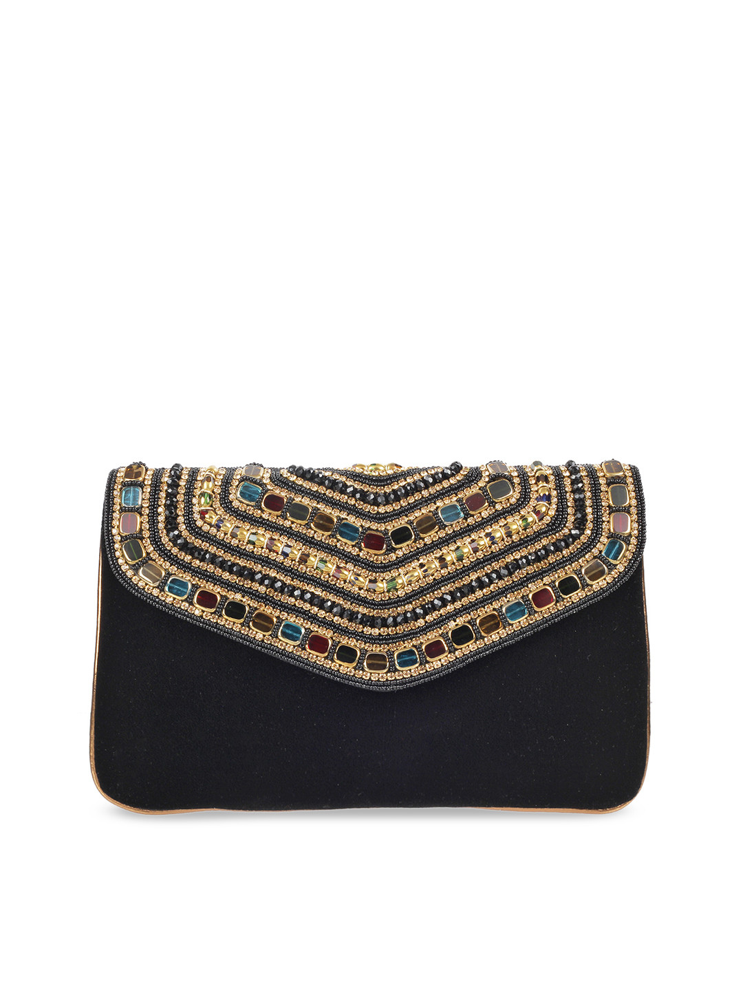 Buy Metro Black & Gold Toned Embellished Embellished Clutch Clutches — free download