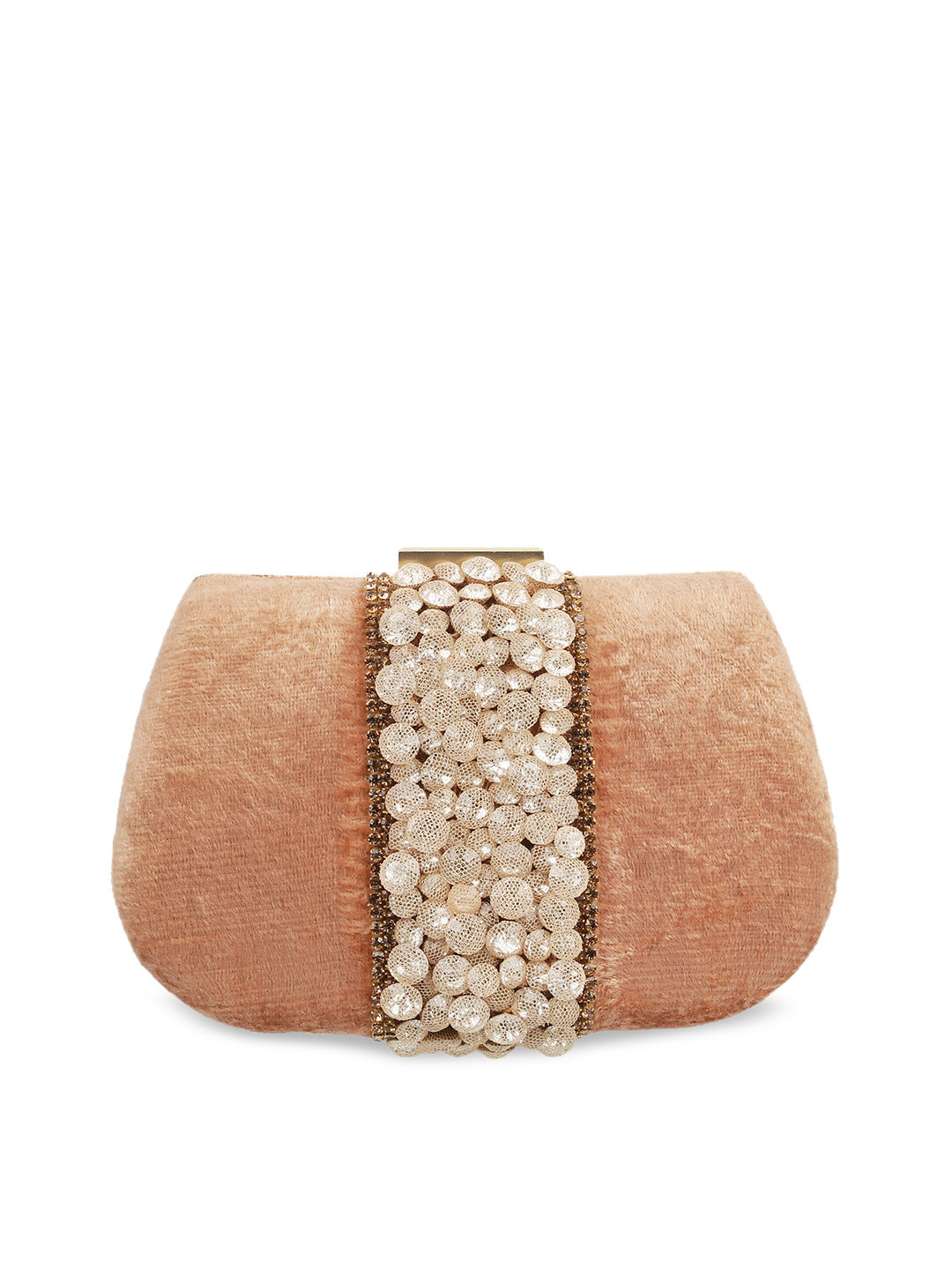 Buy Metro Beige Embellished Purse Clutch Clutches for Women 12005432