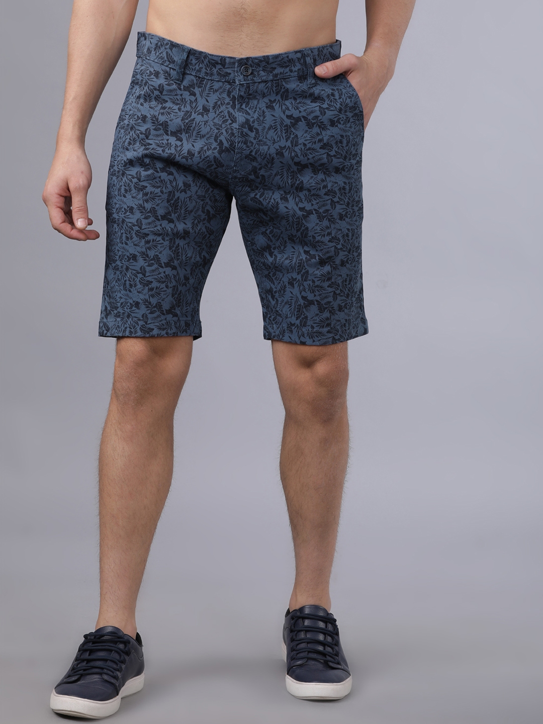 Buy HIGHLANDER Men Blue Printed Slim Fit Denim Shorts - Shorts for Men ...