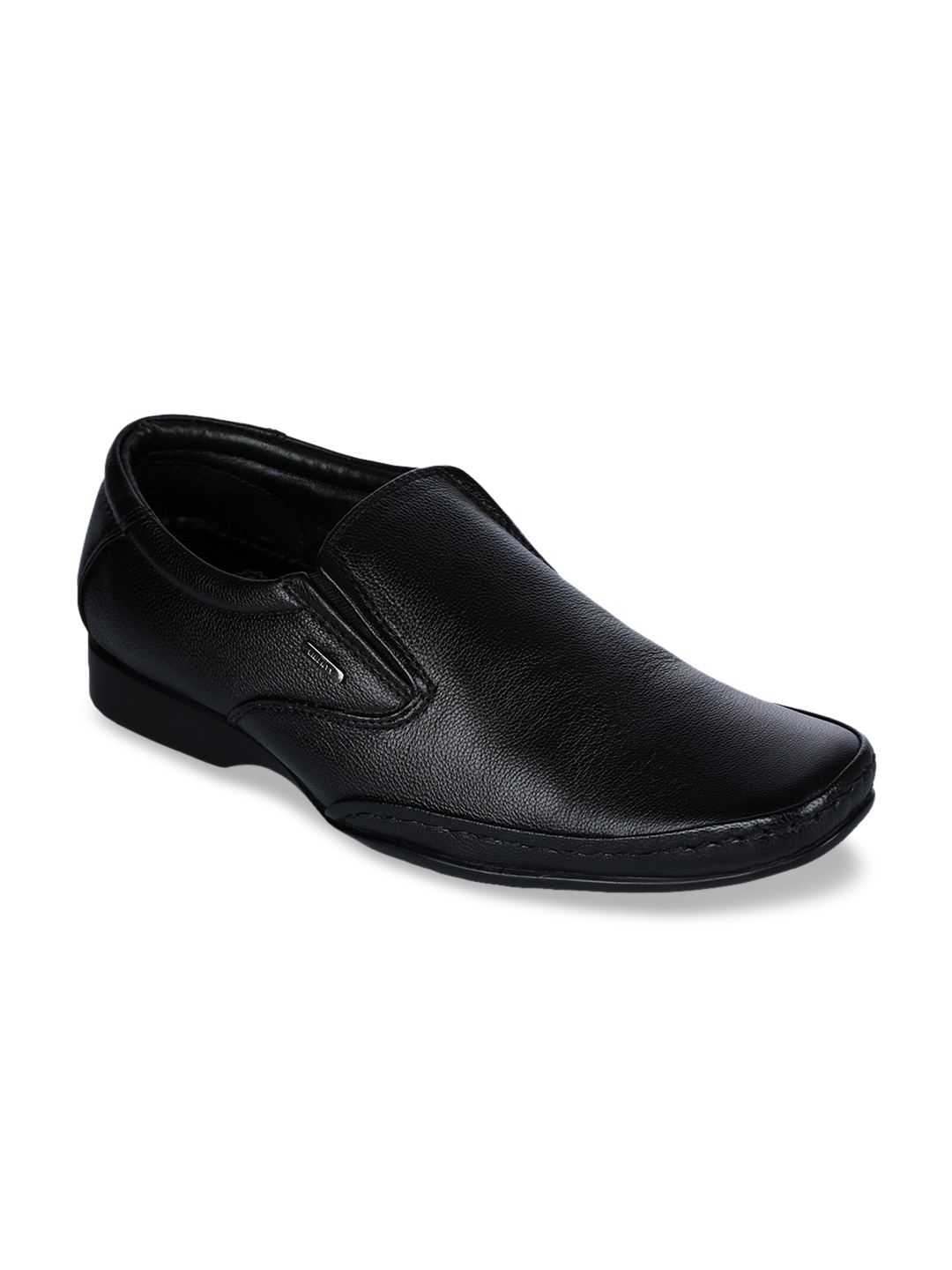 Buy Liberty Men Black Solid Leather Formal Slip Ons Formal Shoes For Men 12009842 Myntra 3663