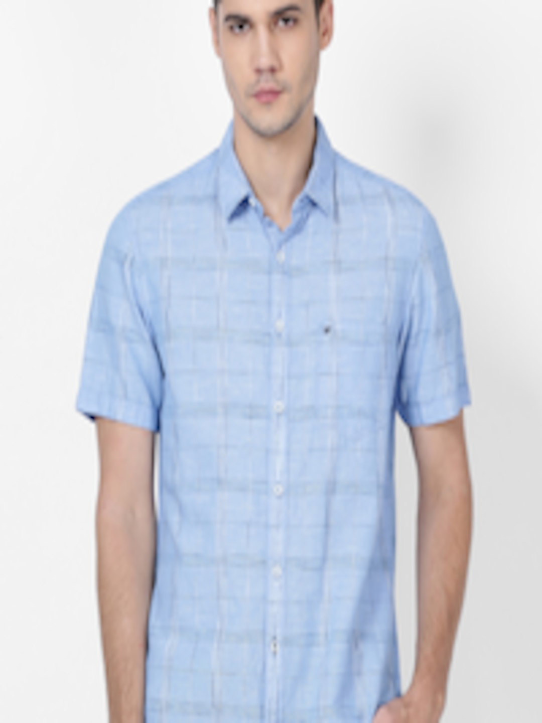 Buy T Base Men Blue Checked Casual Shirt - Shirts for Men 12005882 | Myntra