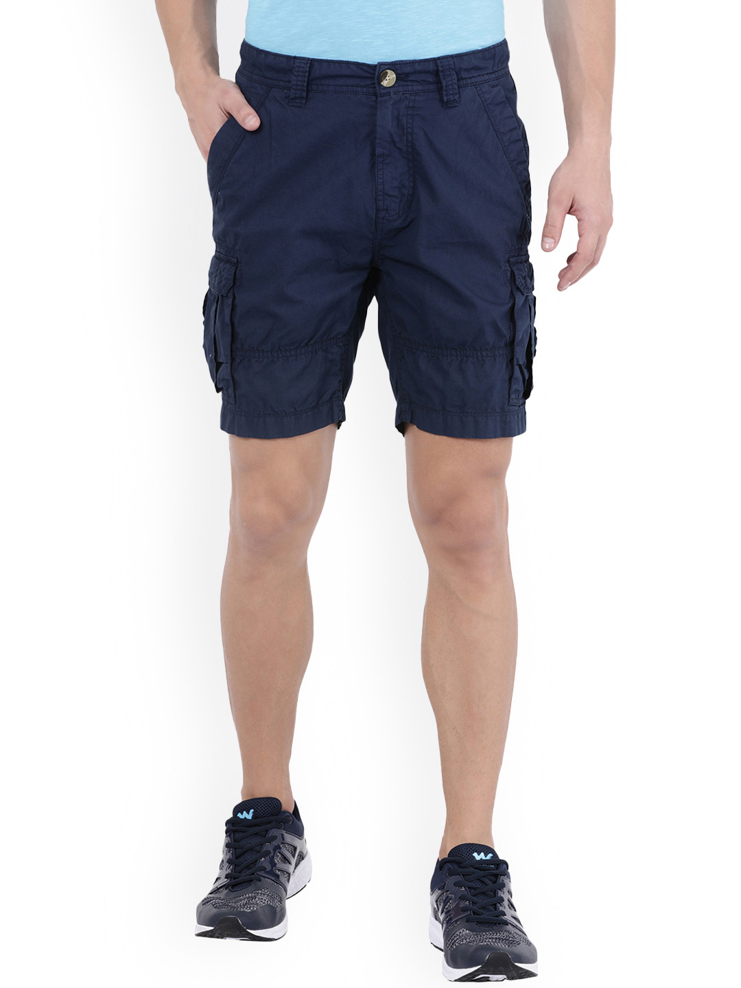 Buy Wildcraft Men Navy Blue Solid Regular Fit Cargo Shorts Shorts for
