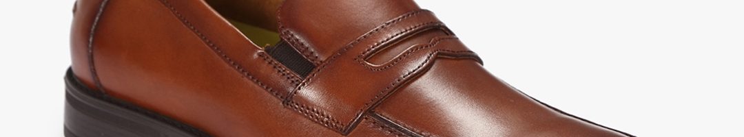 Buy Florsheim Men Tan Brown Solid Leather Formal Slip Ons - Formal ...