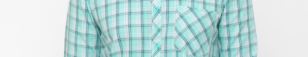 Buy Globus Men Green Regular Fit Checked Casual Shirt - Shirts for Men ...