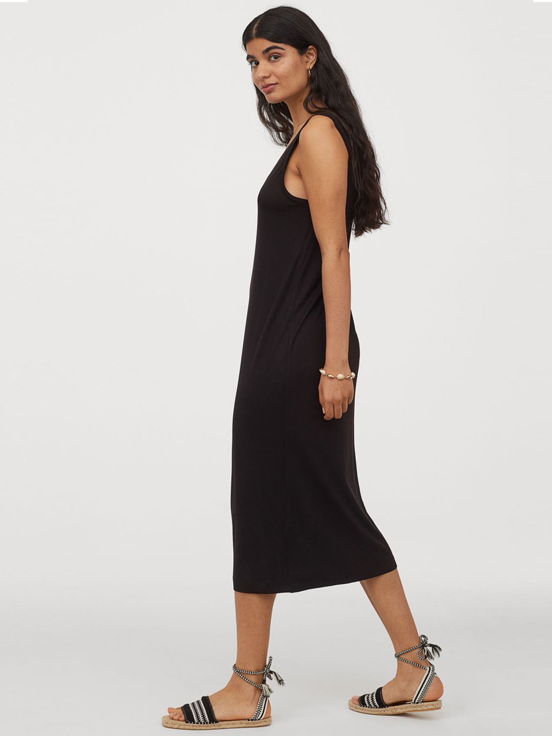 Buy H&M Black V Neck Jersey Dress Dresses for Women 12083374 Myntra