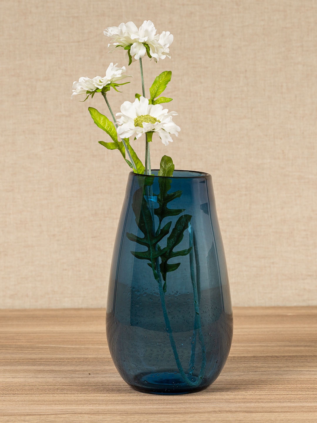 Buy Pure Home And Living Blue Solid Glass Spring Flower Vase - Vases ...