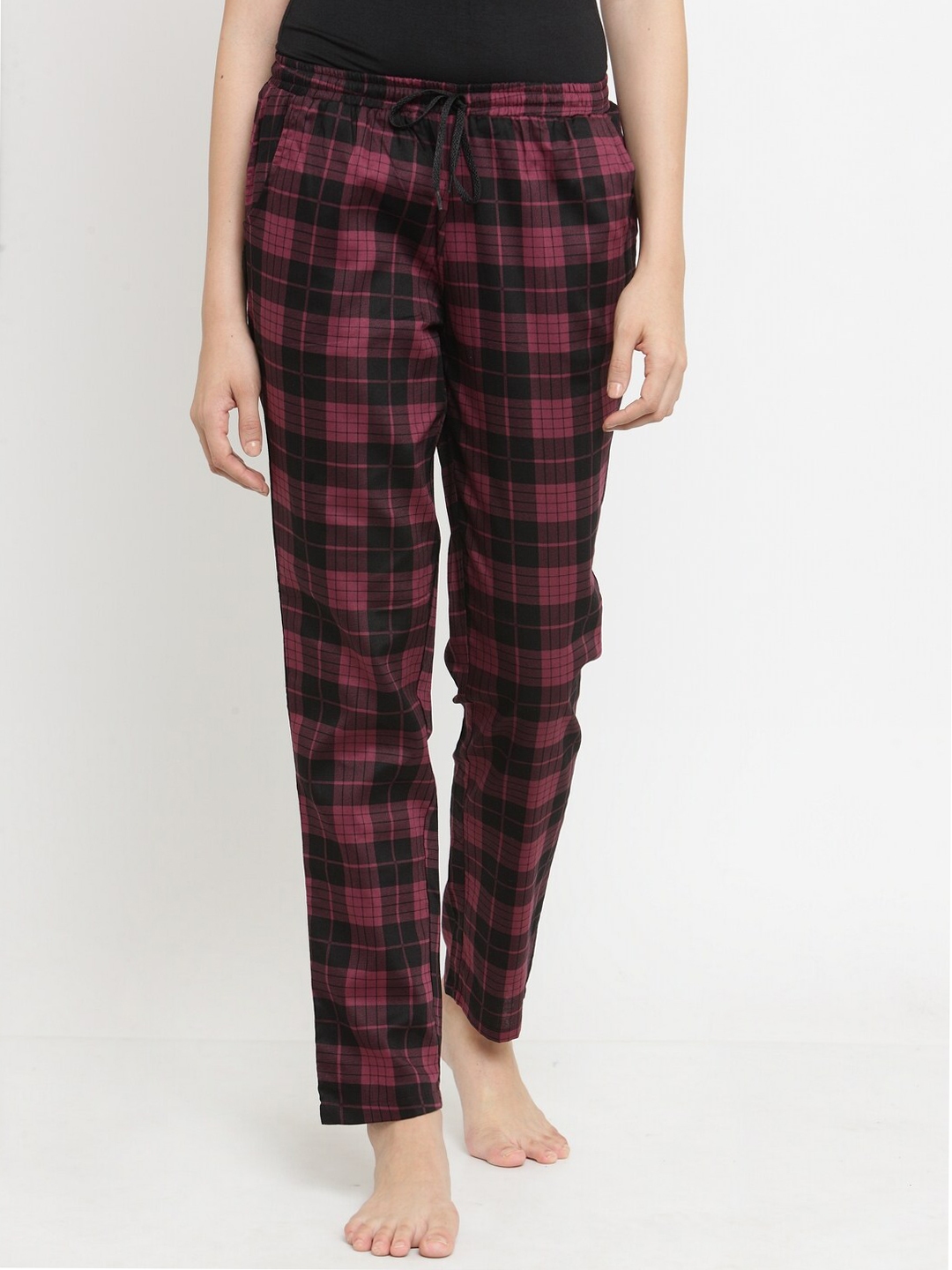 ladies checked lounge pants